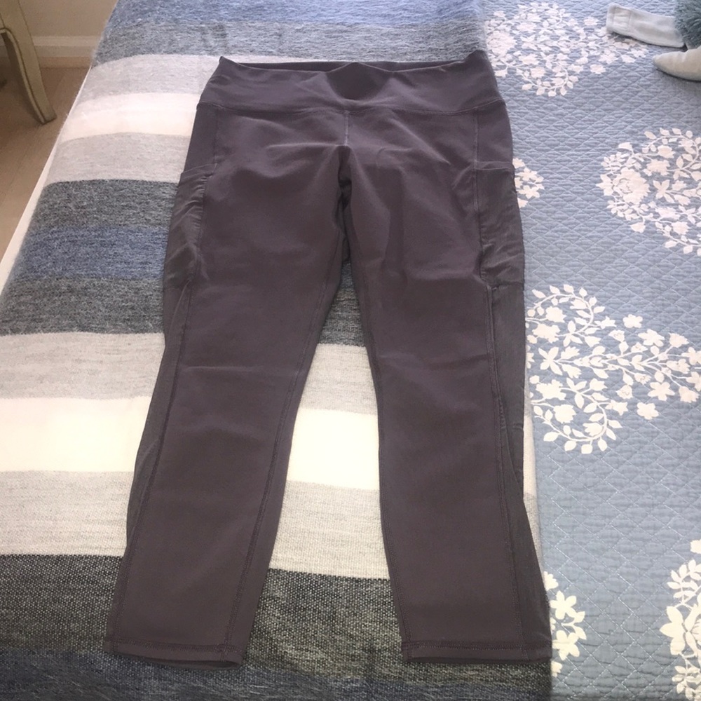 Fabletics leggings. Purple gray color. Size large